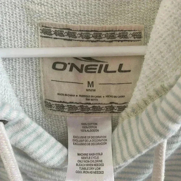 O’Neill teal and white terry sweatshirt. - Picture 5 of 6